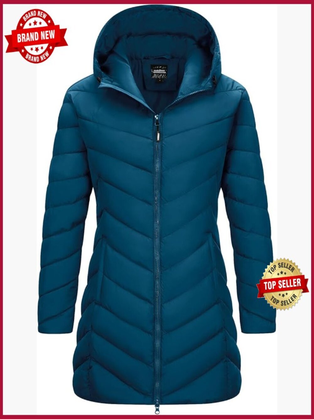 Women's Long Puffer Coat Lightweight Insulated Winter Jacket Hooded Quilted